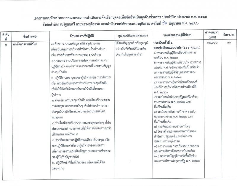 กระทรวงยุติธรรม สำนักงานรัฐมนตรีและสำนักงานปลัดกระทรวงยุติธรรม รับสมัครสอบคัดเลือกบุคคลเพื่อจัดจ้างเป็นลูกจ้างชั่วคราว จำนวน 8 ตำแหน่ง ครั้งแรก 33 อัตรา (วุฒิ ปวส. ป.ตรี) รับสมัครสอบทางอินเทอร์เน็ตตั้งแต่วันที่ 3-14 ก.ค. 2566
