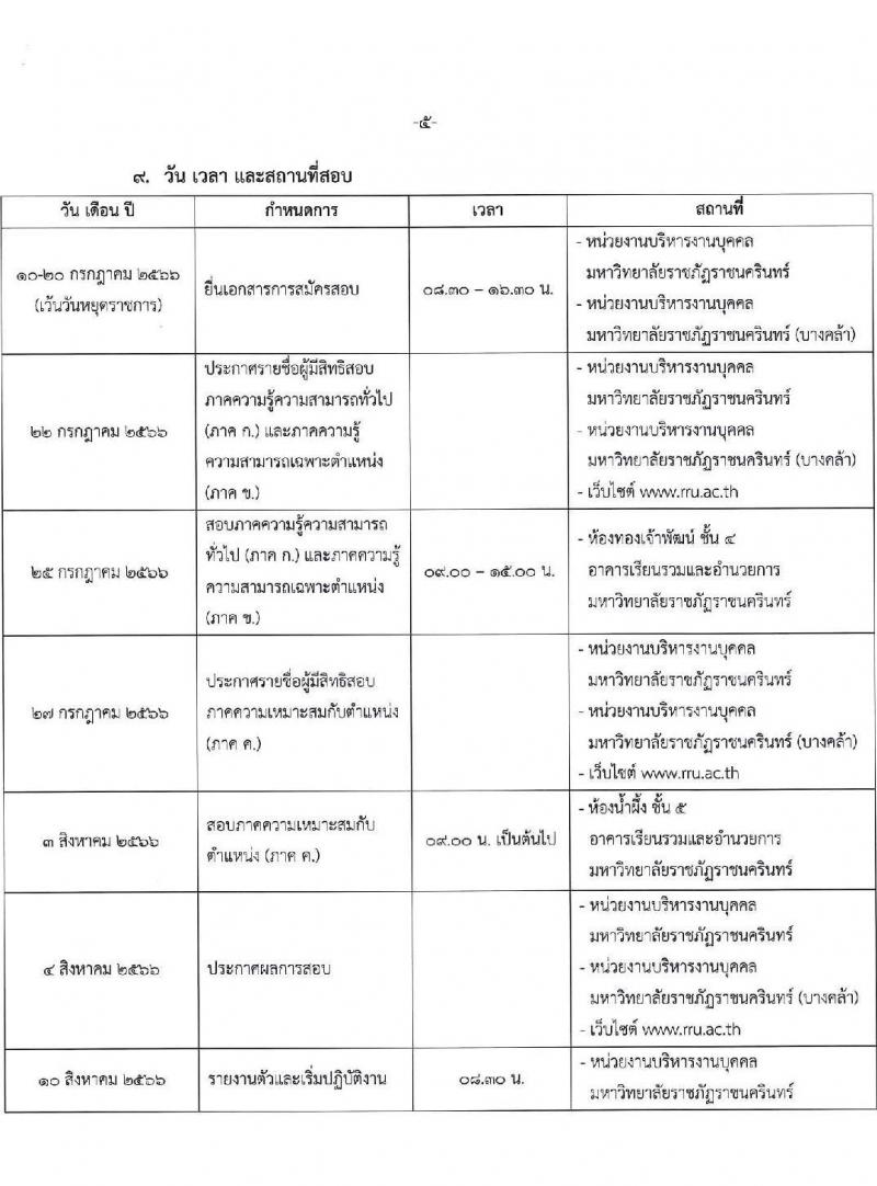 มหาวิทยาลัยราชภัฏราชนครินทร์ รับสมัครบุคคลเพื่อเลือกสรรเป็นพนักงานราชการทั่วไป ตำแหน่งเจ้าหน้าที่บริหารงานทั่วไป จำนวน 2 อัตรา (วุฒิ ป.ตรี) รับสมัครสอบตั้งแต่วันที่ 10-20 ก.ค. 2566