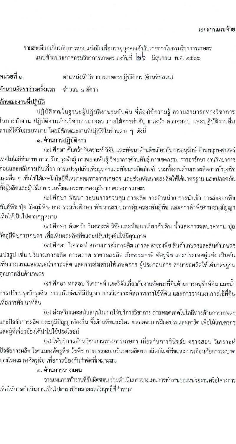กรมวิชาการเกษตร รับสมัครสอบแข่งขันเพื่อบรรจุและแต่งตั้งบุคคลเข้ารับราชการ จำนวน 2 ตำแหน่ง ครั้งแรก 2 อัตรา (วุฒิ ป.ตรี ป.โท) รับสมัครสอบทางอินเทอร์เน็ตตั้งแต่วันที่ 17 ก.ค. – 9 ส.ค. 2566