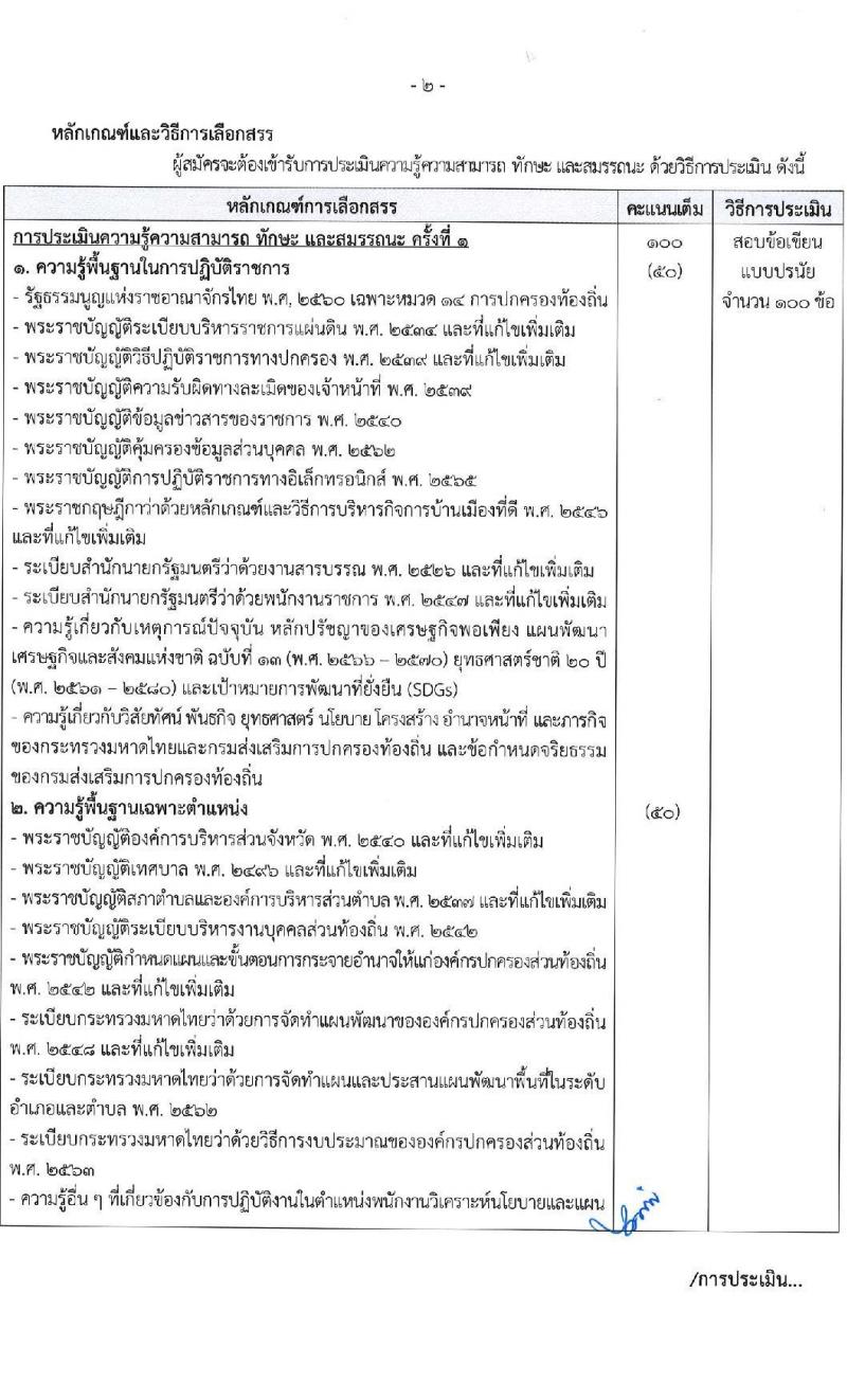 กรมส่งเสริมการปกครองท้องถิ่น รับสมัครบุคคลเพื่อเลือกสรรเป็นพนักงานราชการทั่วไป ตำแหน่งพนักงานวิเคราะห์นโยบายและแผน จำนวน 20 อัตรา (วุฒิ ป.ตรี) รับสมัครสอบทางอินเทอร์เน็ตตั้งแต่วันที่ 24 ก.ค. – 10 ส.ค. 2566