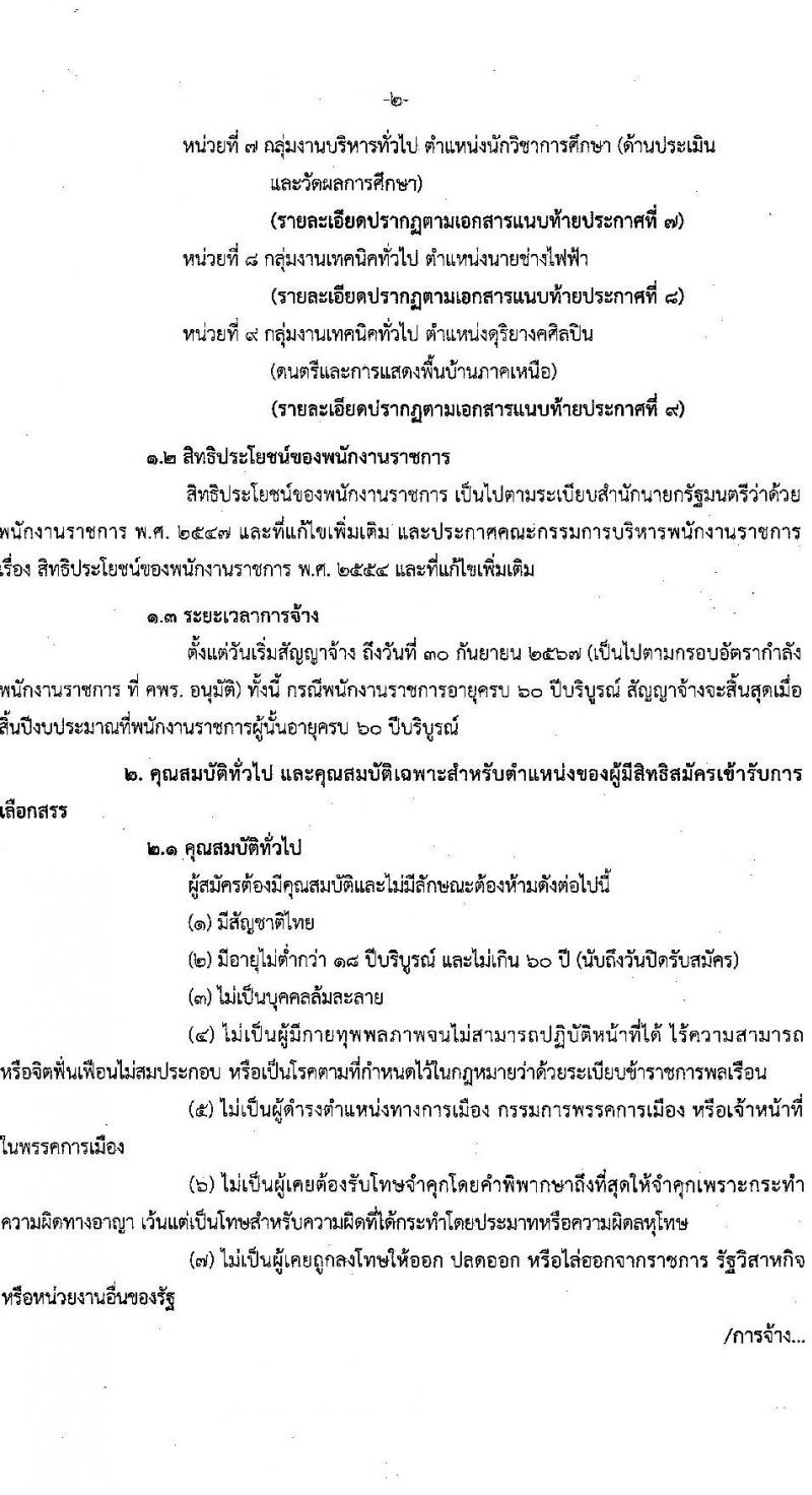 สถาบันบัณฑิตพัฒนศิลป์ รับสมัครบุคคลเพื่อเลือกสรรเป็นพนักงานราชการทั่วไป จำนวน 9 ตำแหน่ง ครั้งแรก 16 อัตรา (วุฒิ ปวช. ปวส.หรือเทียบเท่า ป.ตรี) รับสมัครสอบทางอินเทอร์เน็ตตั้งแต่วันที่ 15-25 ส.ค. 2566