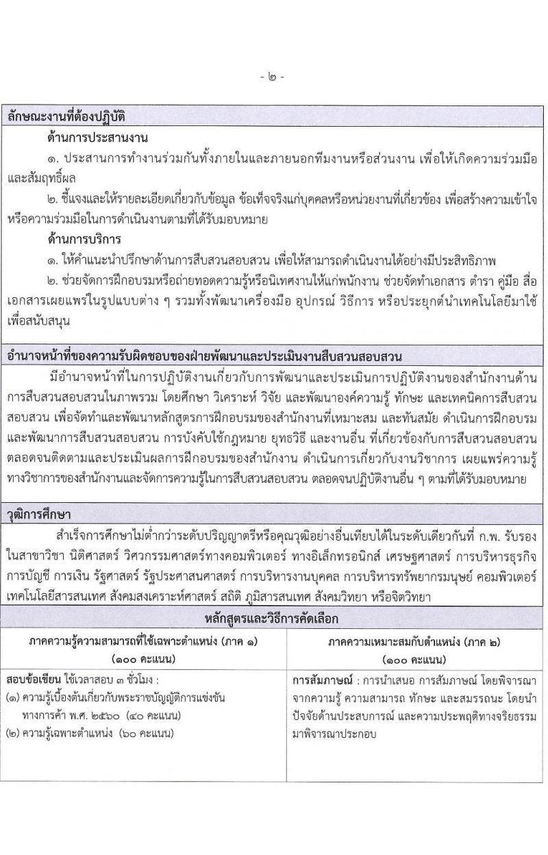 สำนักงานคณะกรรมการการแข่งขันทางการค้า รับสมัครบุคคลเข้ารับการคัดเลือกเพื่อบรรจุและแต่งตั้งพนักงาน จำนวน 5 ตำแหน่ง ครั้งแรก 8 อัตรา (วุฒิ ไม่ต่ำกว่า ป.ตรี) รับสมัครสอบทางอินเทอร์เน็ตตั้งแต่วันที่ 14 ก.ย. – 15 ต.ค. 2566