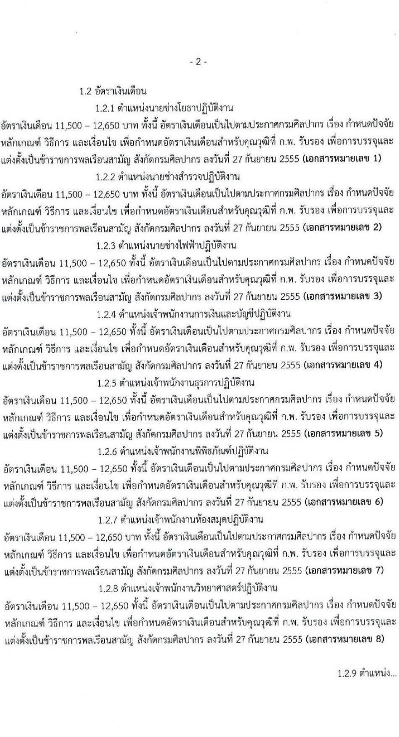 กรมศิลปากร รับสมัครสอบแข่งขันเพื่อบรรจุและแต่งตั้งบุคคลเข้ารับราชการ จำนวน 12 ตำแหน่ง ครั้งแรก 44 อัตรา (วุฒิ ปวช. ปวท. ปวส.หรือเทียบเท่า ป.ตรี ป.โท) รับสมัครสอบทางอินเทอร์เน็ตตั้งแต่วันที่ 18 ก.ย. – 10 ต.ค. 2566