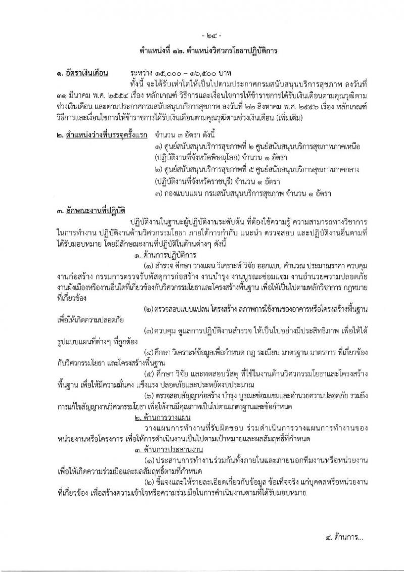 กรมสนับสนุนบริการสุขภาพ รับสมัครสอบแข่งขันเพื่อบรรจุและแต่งตั้งบุคคลเข้ารับราชการ จำนวน 16 ตำแหน่ง ครั้งแรก 54 อัตรา (วุฒิ ปวส.หรือเทียบเท่า ป.ตรี) รับสมัครสอบทางอินเทอร์เน็ตตั้งแต่วันที่ 25 ก.ย. – 20 ต.ค. 2566