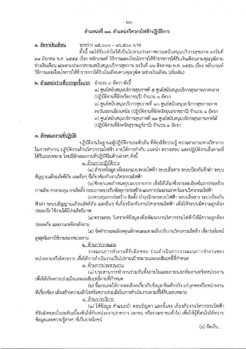 กรมสนับสนุนบริการสุขภาพ รับสมัครสอบแข่งขันเพื่อบรรจุและแต่งตั้งบุคคลเข้ารับราชการ จำนวน 16 ตำแหน่ง ครั้งแรก 54 อัตรา (วุฒิ ปวส.หรือเทียบเท่า ป.ตรี) รับสมัครสอบทางอินเทอร์เน็ตตั้งแต่วันที่ 25 ก.ย. – 20 ต.ค. 2566