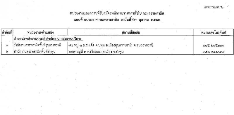 กรมสรรพสามิต รับสมัครบุคคล (คนพิการ) เพื่อเลือกสรรเป็นพนักงานราชการทั่วไป ตำแหน่งพนักงานประจำสำนักงาน จำนวน 2 อัตรา (วุฒิ ปวช. ปวท. ปวส.) รับสมัครสอบตั้งแต่วันที่ 6-10 พ.ย. 2566