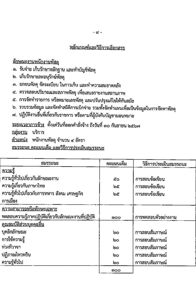 กรมพลาธิการทหารอากาศ รับสมัครบุคคลเพื่อเลือกสรรเป็นพนักงานราชการทั่วไป จำนวน 11 ตำแหน่ง ครั้งแรก 27 อัตรา (วุฒิ ม.ต้น ม.ปลาย ปวช.) รับสมัครสอบตั้งแต่วันที่ 1-15 พ.ย. 2566