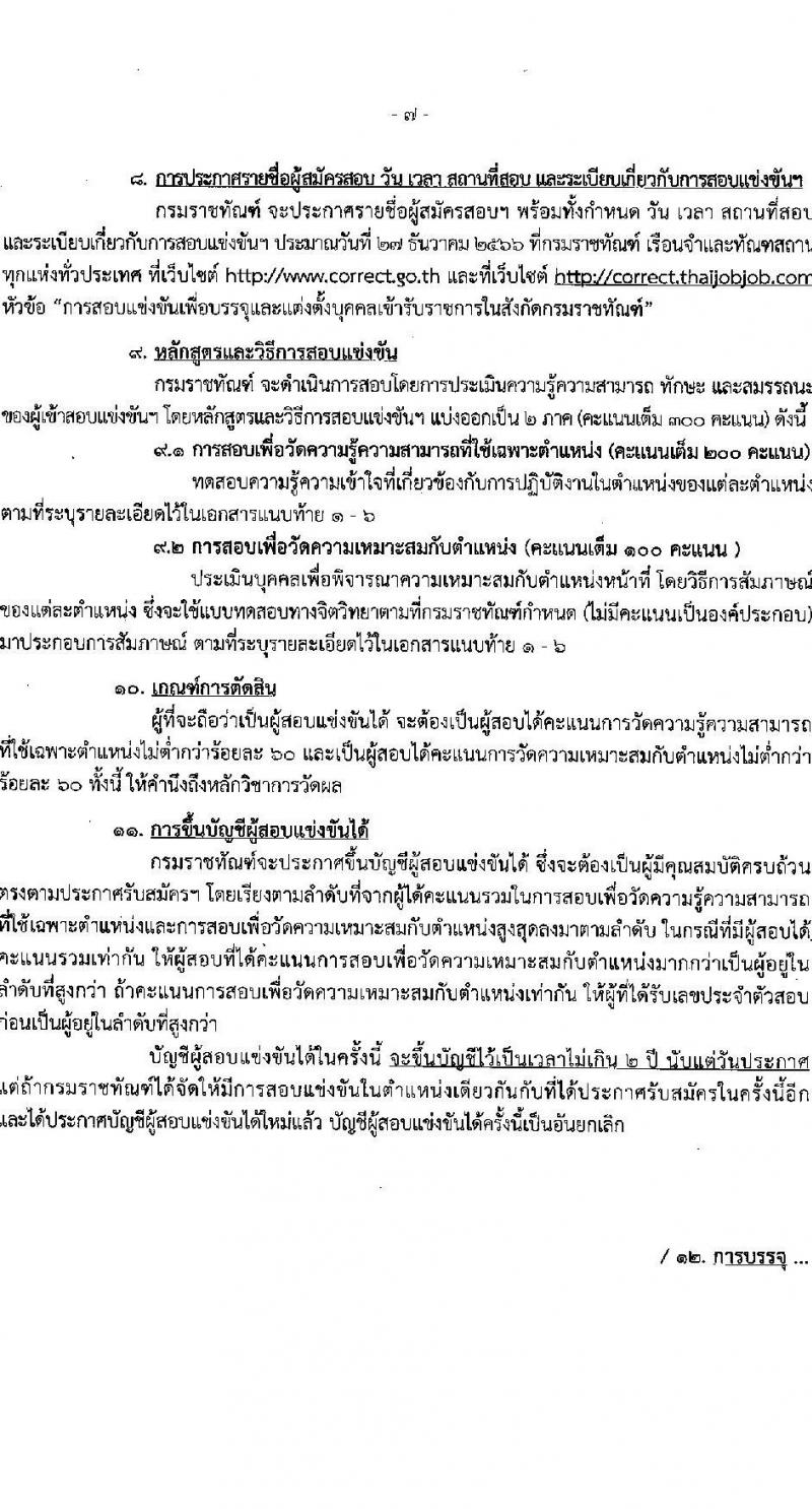 กรมราชทัณฑ์ รับสมัครสอบแข่งขันเพื่อบรรจุและแต่งตั้งบุคคลเข้ารับราชการ จำนวน 6 ตำแหน่ง ครั้งแรก 127 อัตรา (วุฒิ ปวส.หรือเทียบเท่า ป.ตรี) รับสมัครสอบทางอินเทอร์เน็ตตั้งแต่วันที่ 20 พ.ย. – 13 ธ.ค. 2566