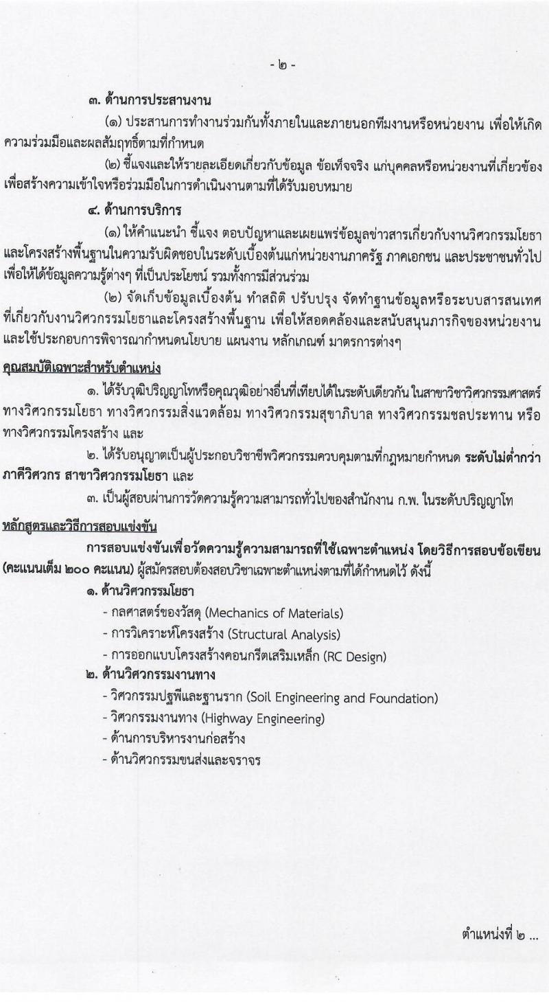 กรมทางหลวงชนบท รับสมัครสอบแข่งขันเพื่อบรรจุและแต่งตั้งบุคคลเข้ารับราชการ จำนวน 4 ตำแหน่ง ครั้งแรก 62 อัตรา (วุฒิ ปวส.หรือเทียบเท่า ป.ตรี ป.โท) รับสมัครสอบทางอินเทอร์เน็ตตั้งแต่วันที่ 4-28 ธ.ค. 2566
