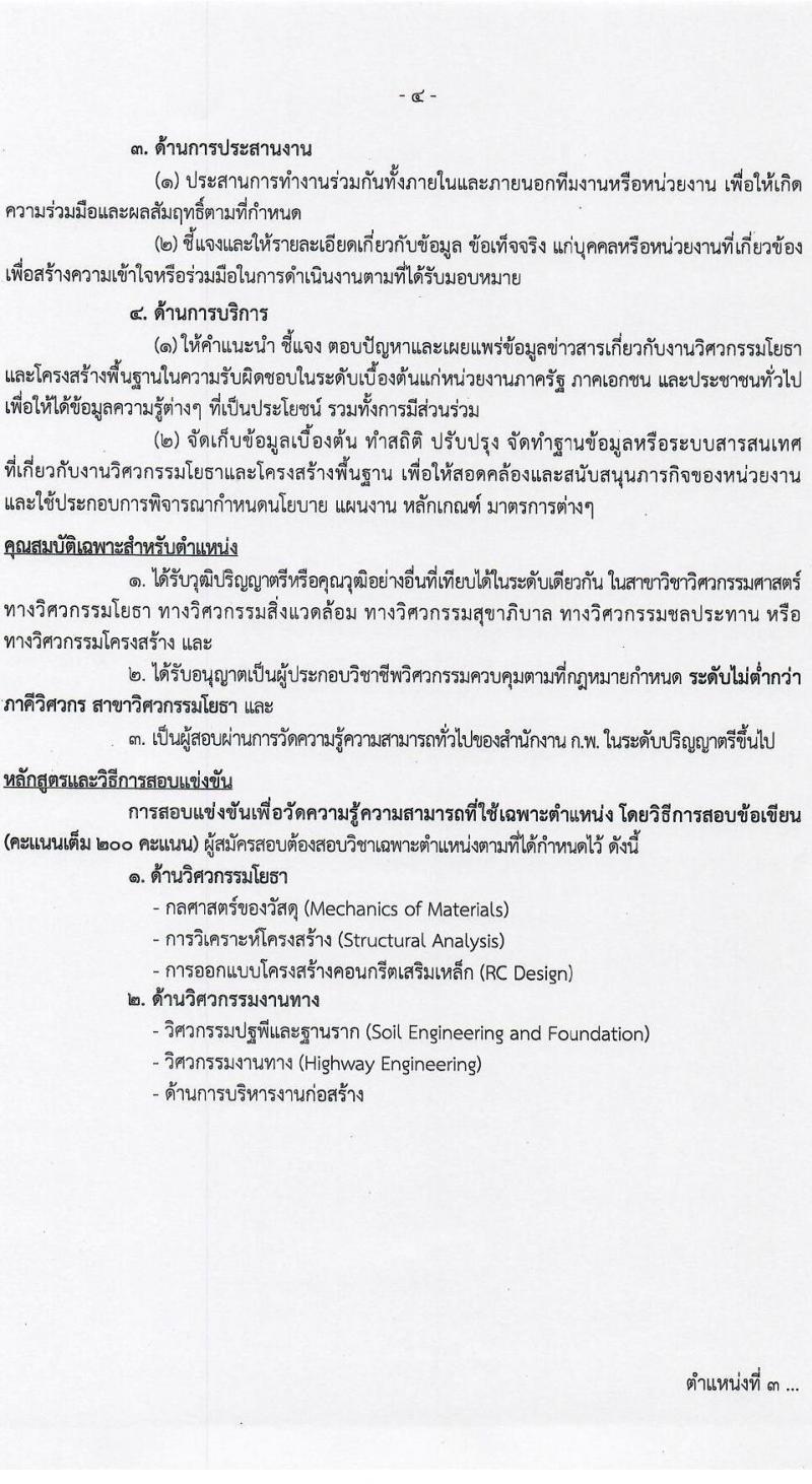 กรมทางหลวงชนบท รับสมัครสอบแข่งขันเพื่อบรรจุและแต่งตั้งบุคคลเข้ารับราชการ จำนวน 4 ตำแหน่ง ครั้งแรก 62 อัตรา (วุฒิ ปวส.หรือเทียบเท่า ป.ตรี ป.โท) รับสมัครสอบทางอินเทอร์เน็ตตั้งแต่วันที่ 4-28 ธ.ค. 2566