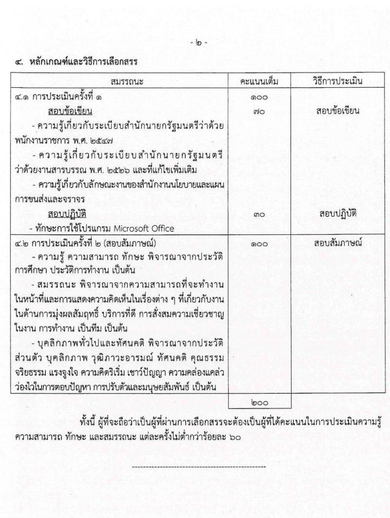สำนักงานนโยบายและแผนการขนส่งและจราจร รับสมัครบุคคลเพื่อเลือกสรรเป็นพนักงานราชการทั่วไป ตำแหน่งเจ้าหน้าที่ธุรการ ครั้งแรก 4 อัตรา (วุฒิ ปวช.) รับสมัครสอบทางอินเทอร์เน็ตตั้งแต่วันที่ 12-25 ธ.ค. 2566