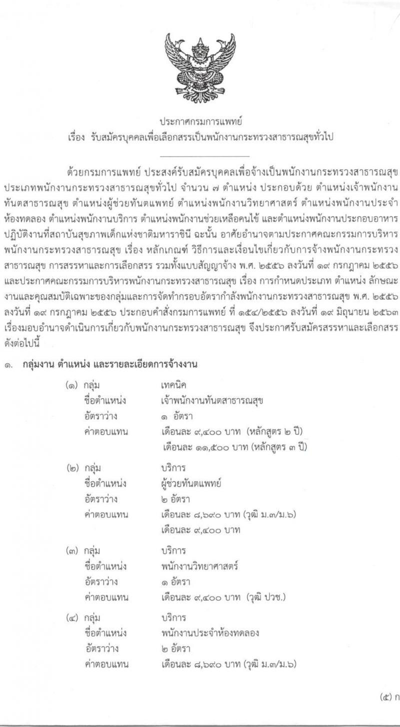 สถาบันสุขภาพเด็กแห่งชาติมหาราชินี รับสมัครบุคคลเพื่อเลือกสรรเป็นพนักงานกระทรวงสาธารณสุขทั่วไป จำนวน 7 ตำแหน่ง 17 อัตรา (บางตำแหนง่ไม่จำกัดวุฒิ, วุฒิ ม.3 ม.6 ปวช. ปวส. ทางการแพทย์) รับสมัครสอบตั้งแต่วันที่ 1-26 ธ.ค. 2566