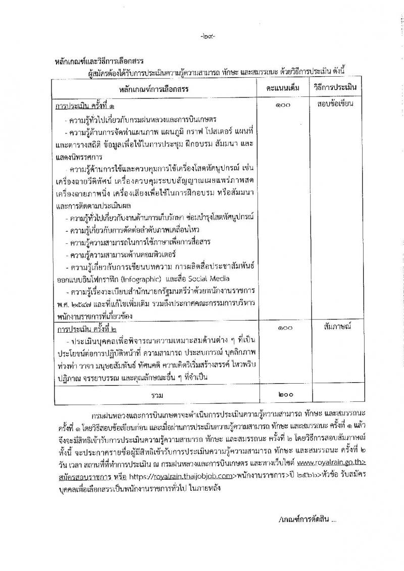 กรมฝนหลวงและการบินเกษตร รับสมัครบุคคลเพื่อเลือกสรรเป็นพนักงานราชการทั่วไป จำนวน 7 ตำแหน่ง ครั้งแรก 10 อัตรา (วุฒิ ปวส. อนุปริญญา หรือเทียบเท่า) รับสมัครสอบทางอินเทอร์เน็ตตั้งแต่วันที่ 21 ธ.ค. 2566 – 2 ม.ค. 2567 หน้าที่ 35