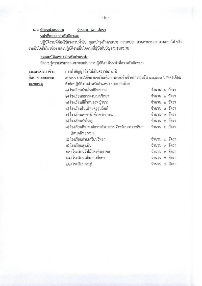 องค์การบริหารส่วนจังหวัดนครราชสีมา รับสมัครสรรหาและเลือกสรรบุคคลเพื่อจ้างเป็นพนักงานจ้าง จำนวน 12 ตำแหน่ง 167 อัตรา (ไม่ใช้วุฒิ มีความสามารถตามตำแหน่ง) รับสมัครสอบทางอินเทอร์เน็ต ตั้งแต่วันที่ 8-26 ม.ค. 2567 หน้าที่ 12