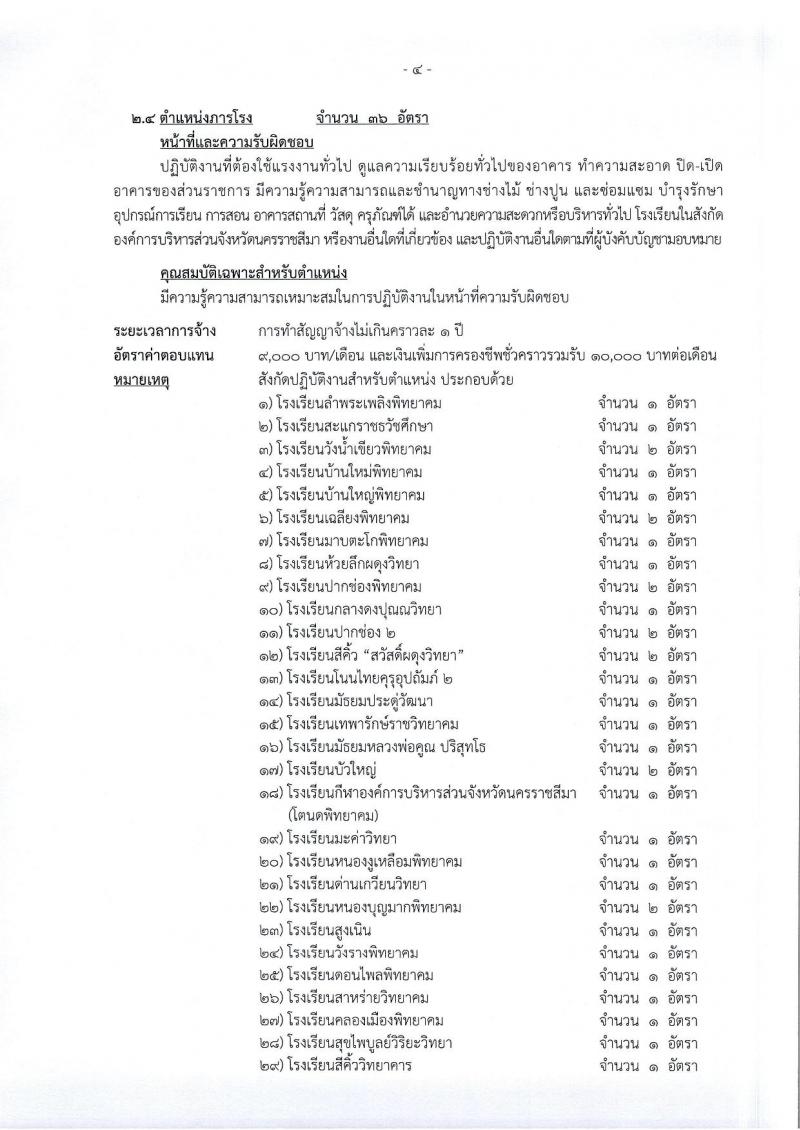 องค์การบริหารส่วนจังหวัดนครราชสีมา รับสมัครสรรหาและเลือกสรรบุคคลเพื่อจ้างเป็นพนักงานจ้าง จำนวน 12 ตำแหน่ง 167 อัตรา (ไม่ใช้วุฒิ มีความสามารถตามตำแหน่ง) รับสมัครสอบทางอินเทอร์เน็ต ตั้งแต่วันที่ 8-26 ม.ค. 2567 หน้าที่ 14