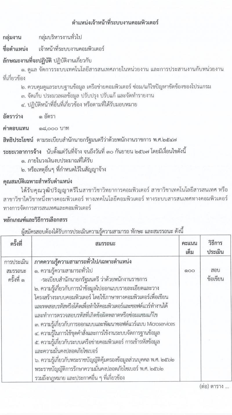 กรมการข้าว รับสมัครบุคคลเพื่อเลือกสรรเป็นพนักงานราชการ จำนวน 4 ตำแหน่ง 4 อัตรา (วุฒิ ม.ต้น ม.ปลาย ป.ตรี) รับสมัครสอบด้วยตนเอง ตั้งแต่วันที่ 2-8 ม.ค. 2567 หน้าที่ 10