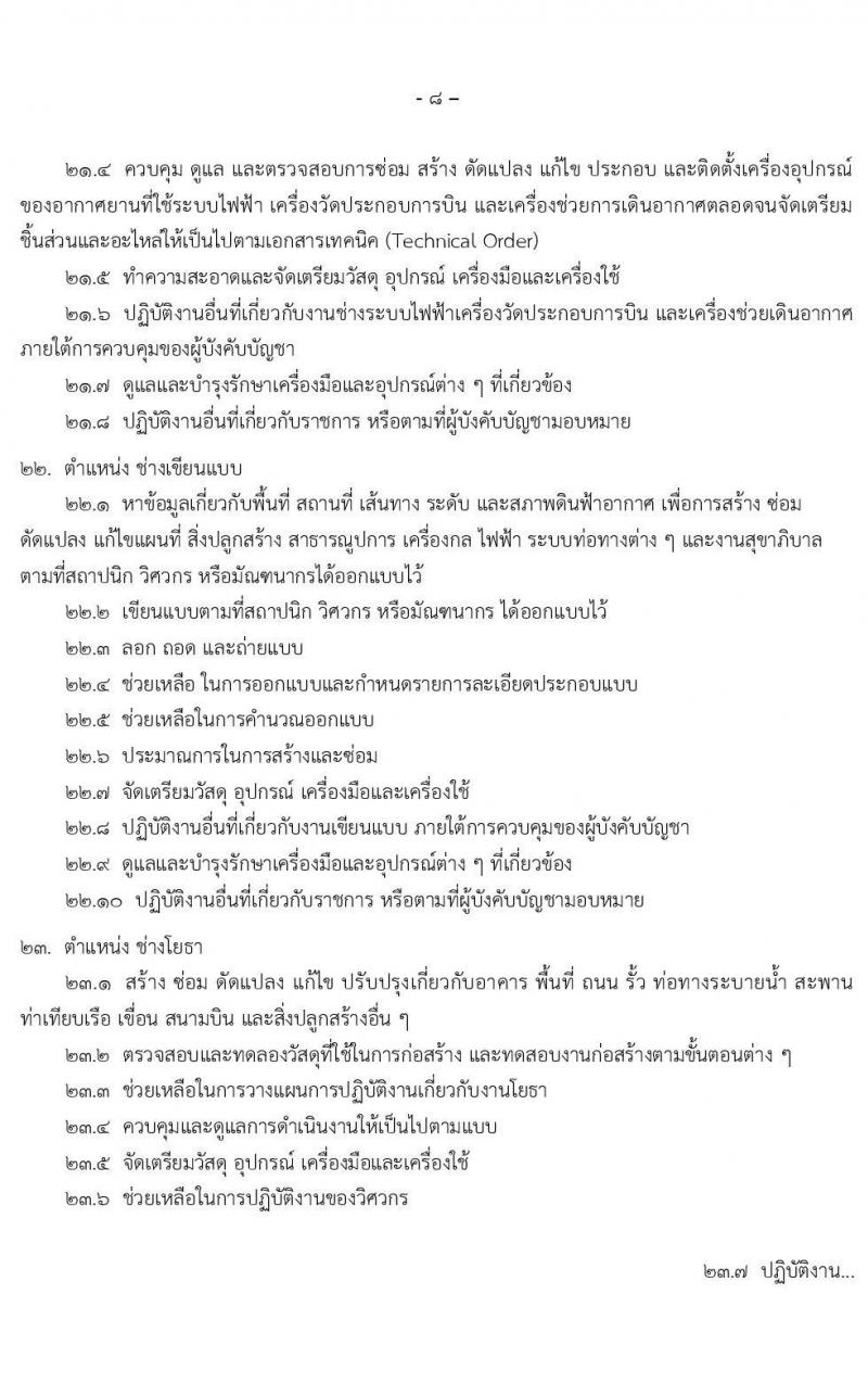 กรมช่างทหารอากาศ รับสมัครบุคคลเพื่อเลือกสรรเป็นพนักงานราชการ จำนวน 96 อัตรา (วุฒิ ม.ต้น ม.ปลาย ปวช.) รับสมัครสอบทางอินเทอร์เน็ต ตั้งแต่วันที่ 9-17 ม.ค. 2567 หน้าที่ 16