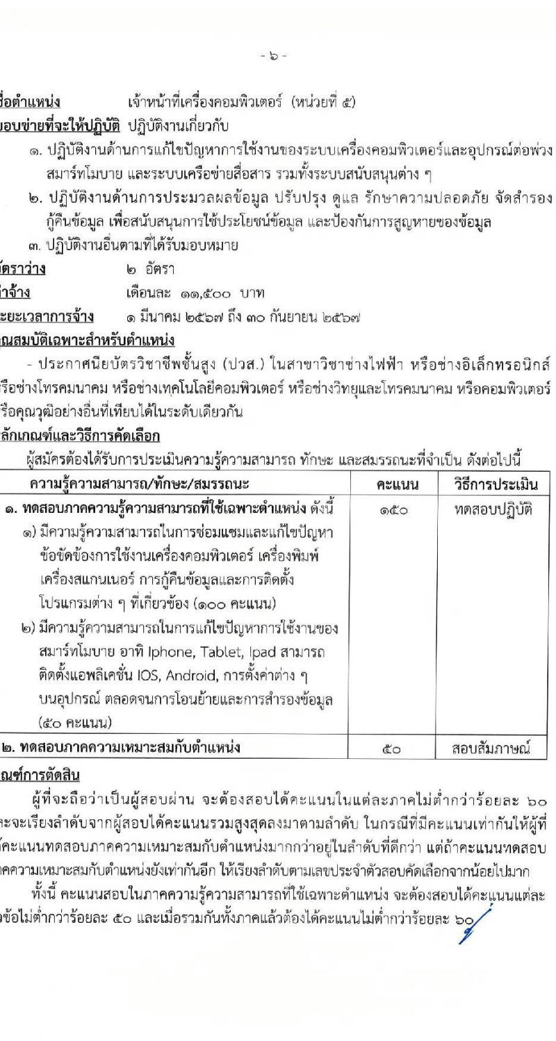 สำนักงานเลขาธิการวุฒิสภา รับสมัครสรรหาและเลือกสรรบุคคลเพื่อจ้างเป็นบุคลากรจ้างเหมา จำนวน 6 ตำแหน่ง 15 อัตรา (วุฒิ ม.3 ม.6 ปวช. ปวส. ป.ตรี) รับสมัครสอบด้วยตนเอง ตั้งแต่วันที่ 2-19 ม.ค. 2567 หน้าที่ 10