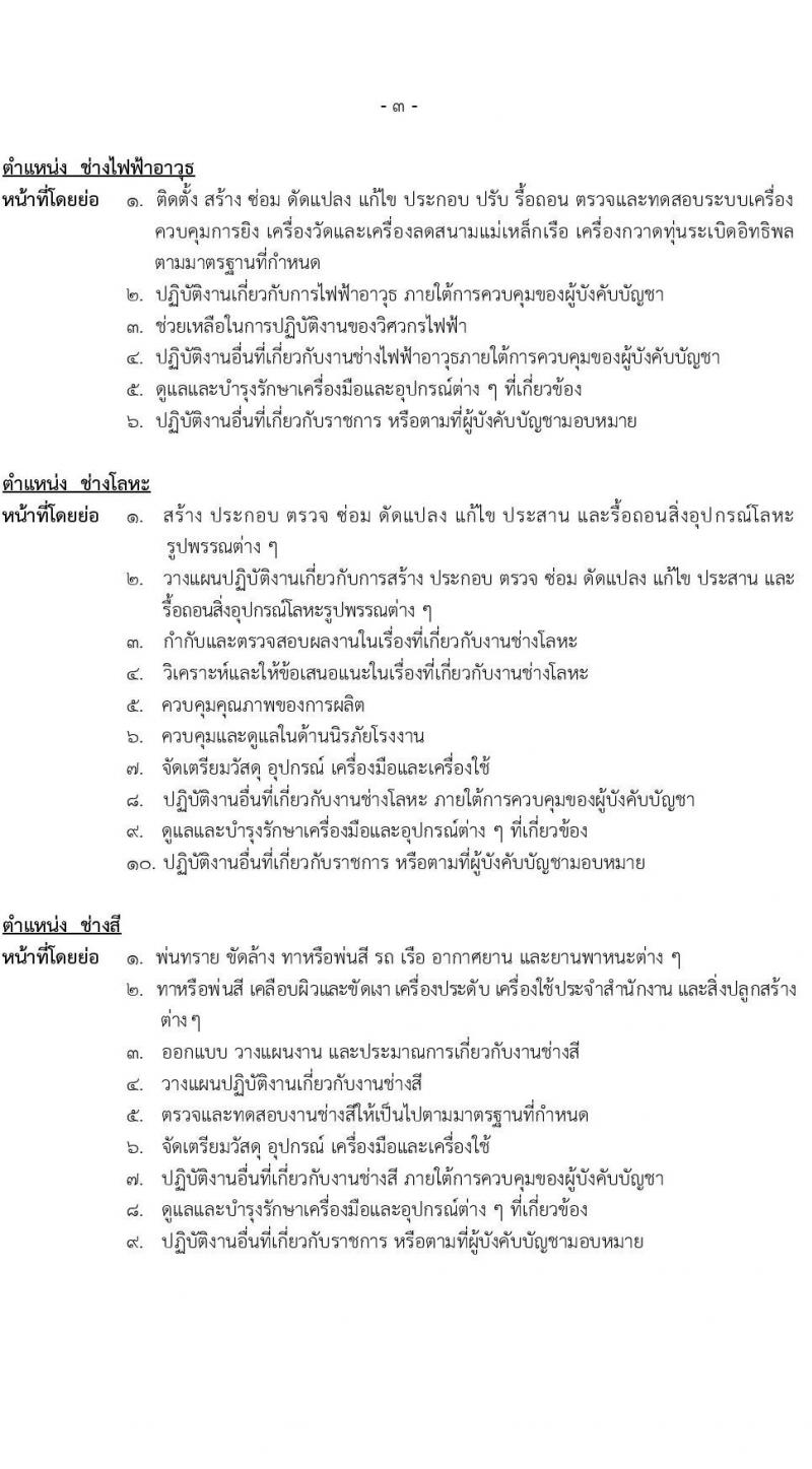 กรมสรรพาวุธทหารอากาศ รับสมัครบุคคลเพื่อเลือกสรรเป็นพนักงานราชการ 13 ตำแหน่ง 85 อัตรา (วุฒิ ม.ต้น ม.ปลาย ปวช.) รับสมัครสอบทางไปรษณีย์ ตั้งแต่วันที่ 9-17 ม.ค. 2567 หน้าที่ 9