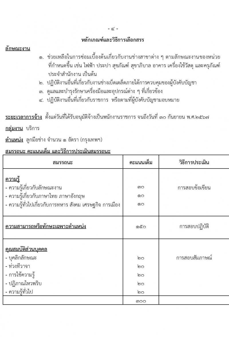 กรมสรรพาวุธทหารอากาศ รับสมัครบุคคลเพื่อเลือกสรรเป็นพนักงานราชการ 13 ตำแหน่ง 85 อัตรา (วุฒิ ม.ต้น ม.ปลาย ปวช.) รับสมัครสอบทางไปรษณีย์ ตั้งแต่วันที่ 9-17 ม.ค. 2567 หน้าที่ 17