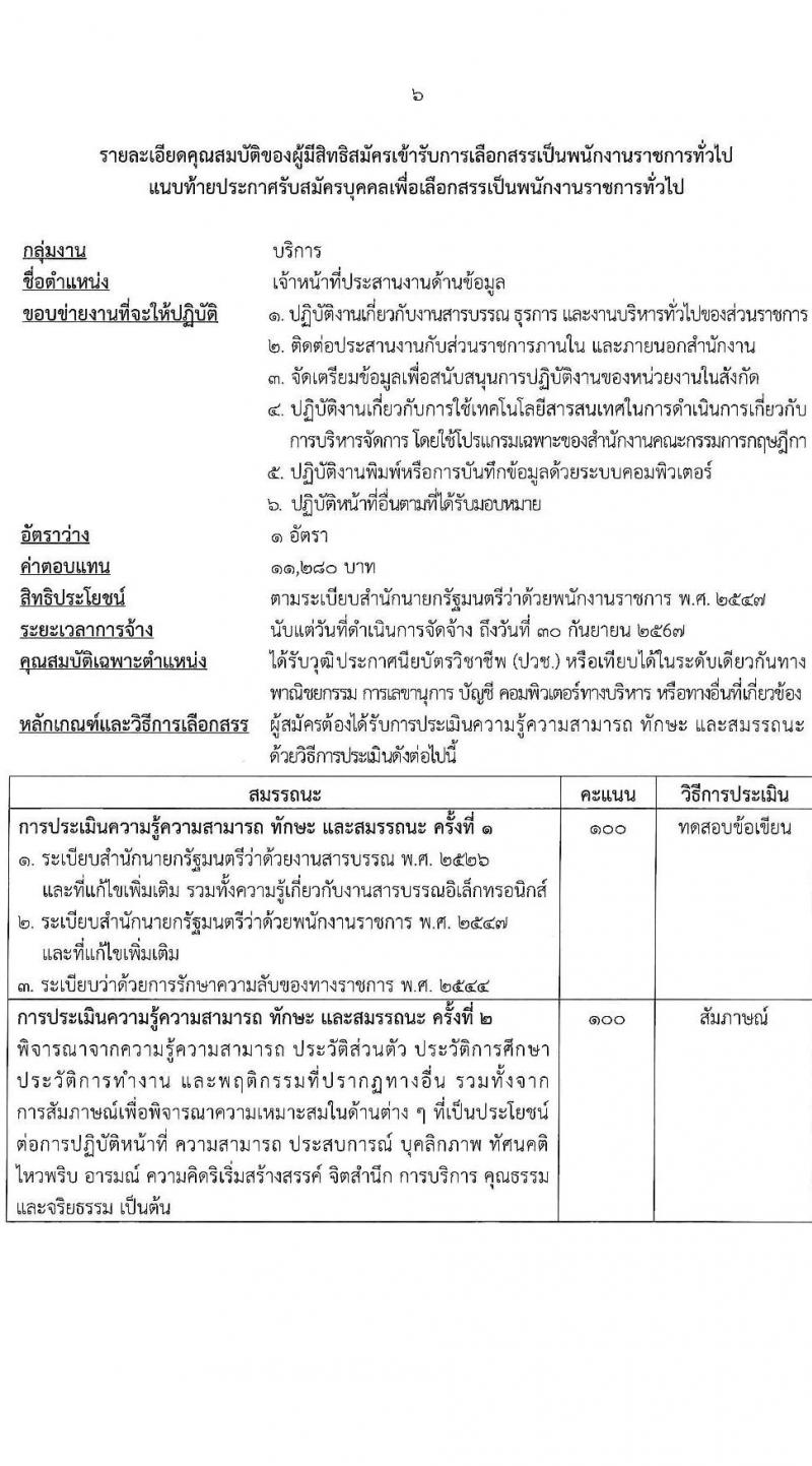 สำนักงานคณะกรรมการกฤษฎีกา รับสมัครบุคคลเพื่อเลือกสรรเป็นพนักงานราชการ ครั้งแรก 2 อัตรา (วุฒิ ปวช.) รับสมัครสอบทางอินเทอร์เน็ต ตั้งแต่วันที่ 17-26 ม.ค. 2567 หน้าที่ 6