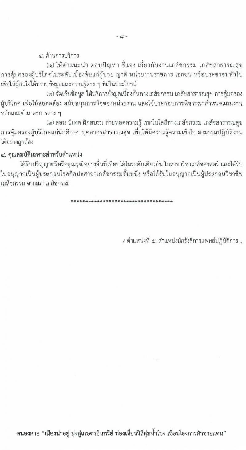 สาธารณสุขจังหวัดเลย รับสมัครสอบแข่งขันเพื่อบรรจุและแต่งตั้งบุคคลเข้ารับราชการ 5 จำนวน 7 อัตรา (วุฒิ ป.ตรี) รับสมัครสอบด้วยตนเอง ตั้งแต่วันที่ 11-17 ม.ค. 2567 หน้าที่ 13