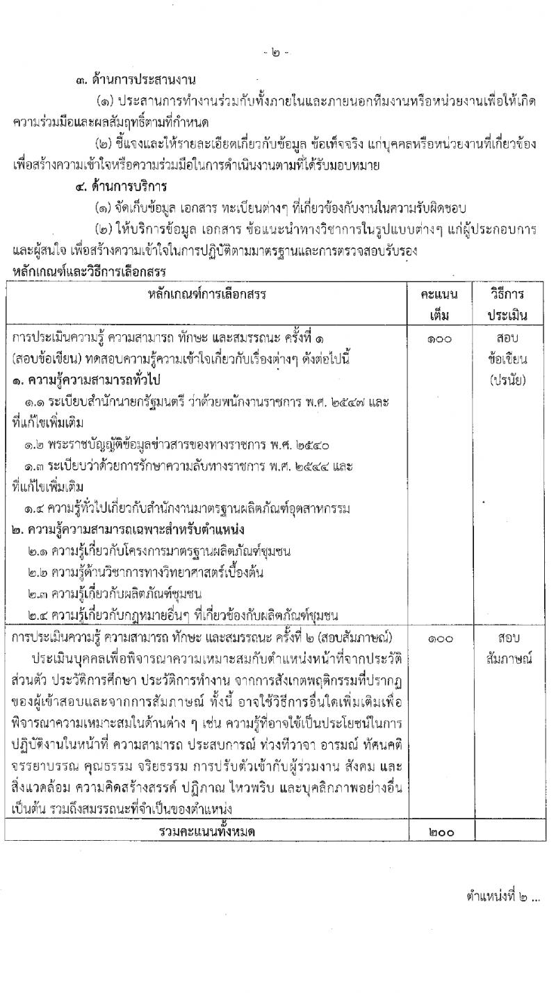สำนักงานมาตรฐานอุตสาหกรรม รับสมัครบุคคลเพื่อเลือกสรรเป็นพนักงานราชการ 2 ตำแหน่ง ครั้งแรก 3 อัตรา (วุฒิ ป.ตรี) รับสมัครสอบทางอินเทอร์เน็ต ตั้งแต่วันที่ 31 ม.ค. - 6 ก.พ. 2567 หน้าที่ 9