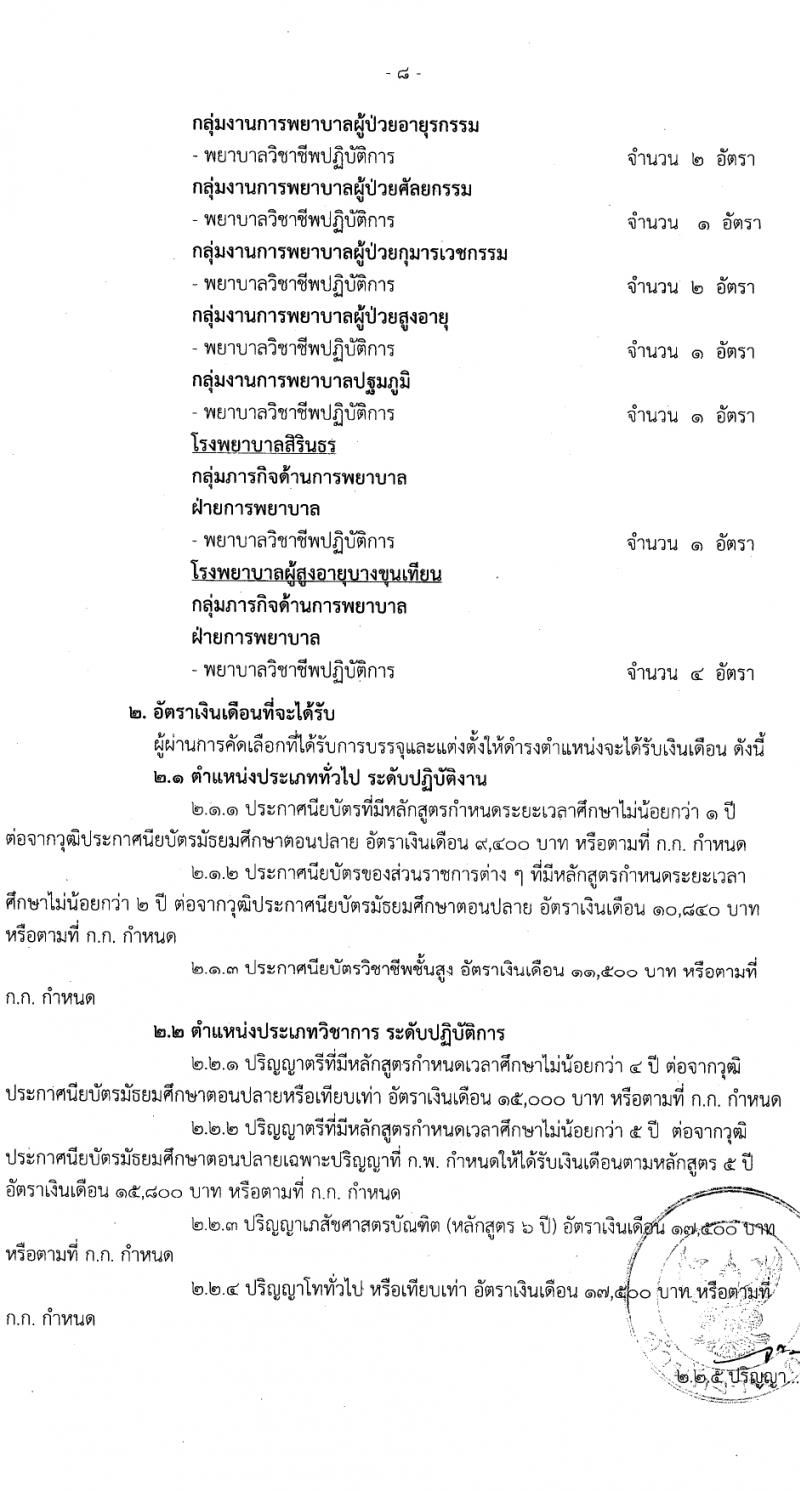 สำนักงานคณะกรรมการข้าราชการกรุงเทพมหานคร รับสมัครสอบแข่งขันเพื่อบรรจุและแต่งตั้งบุคคลเข้ารับราชการ 11 ตำแหน่ง ครั้งแรก 96 อัตรา (วุฒิ ประกาศนียบัตรวิชาชีพ, ป.ตรี) รับสมัครสอบด้วยตนเอง ตั้งแต่วันที่ 22-31 ม.ค. 2567 หน้าที่ 8
