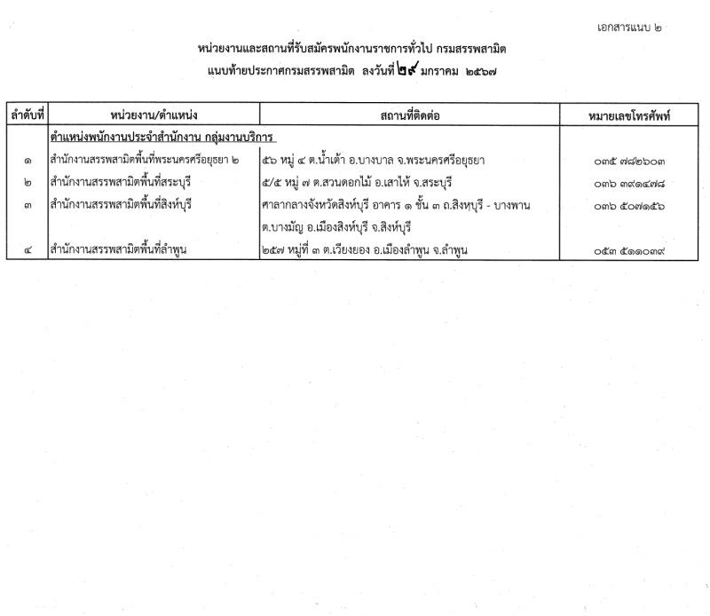 กรมสรรพสามิต รับสมัครบุคคลเพื่อเลือกสรรเป็นพนักงานราชการ (ผู้พิการ) ตำแหน่งพนักงานประจำสำนักงาน 4 อัตรา (วุฒิ ปวช. ปวส. อนุปริญญา) รับสมัครสอบด้วยตนเอง ตั้งแต่วันที่ 12-16 ก.พ. 2567 หน้าที่ 7