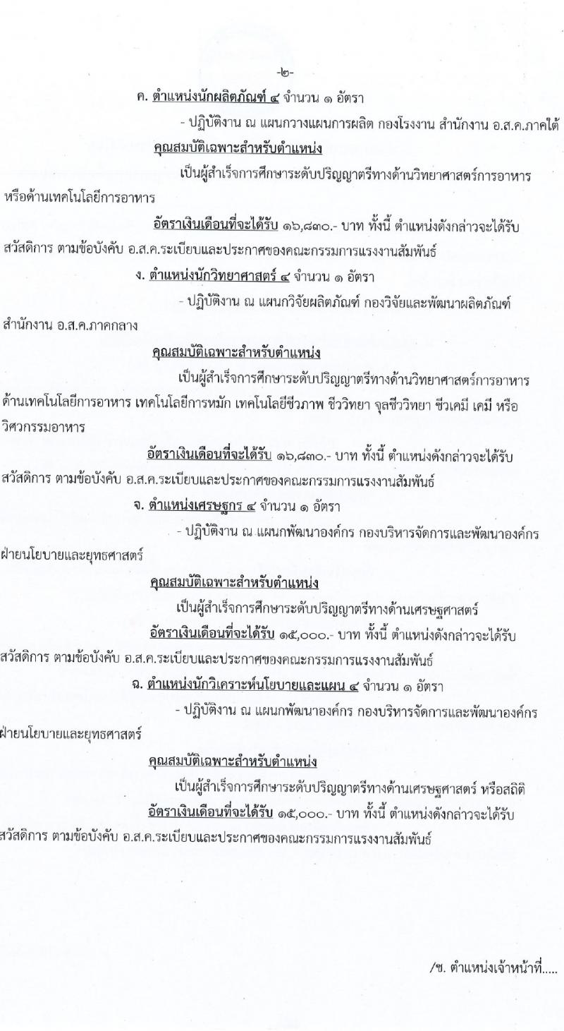 องค์การส่งเสริมกิจการโคนมแห่งประเทศไทย รับสมัครบุคคลเพื่อบรรจุและแต่งตั้งเป็นพนักงาน 4 ตำแหน่ง 12 อัตรา (วุฒิ ป.ตรี) รับสมัครสอบทางอินเทอร์เน็ต ตั้งแต่วันที่ 1-29 ก.พ. 2567 หน้าที่ 2