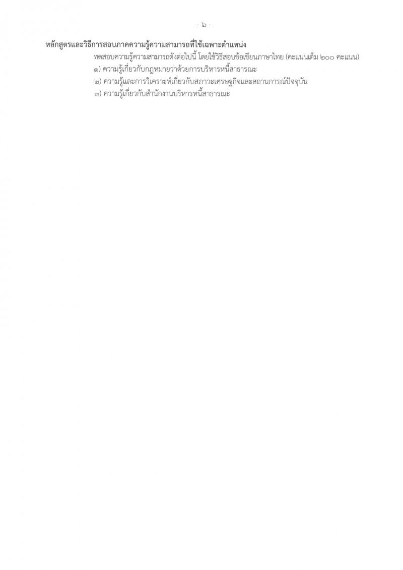 สำนักงานบริหารหนี้สาธารณะ รับสมัครสอบแข่งขันเพื่อบรรจุและแต่งตั้งบุคคลเข้ารับราชการ 3 ตำแหน่ง ครั้งแรก 10 อัตรา (วุฒิ ป.ตรี) รับสมัครสอบทางอินเทอร์เน็ต ตั้งแต่วันที่ 14 ก.พ. - 6 มี.ค. 2567 หน้าที่ 22