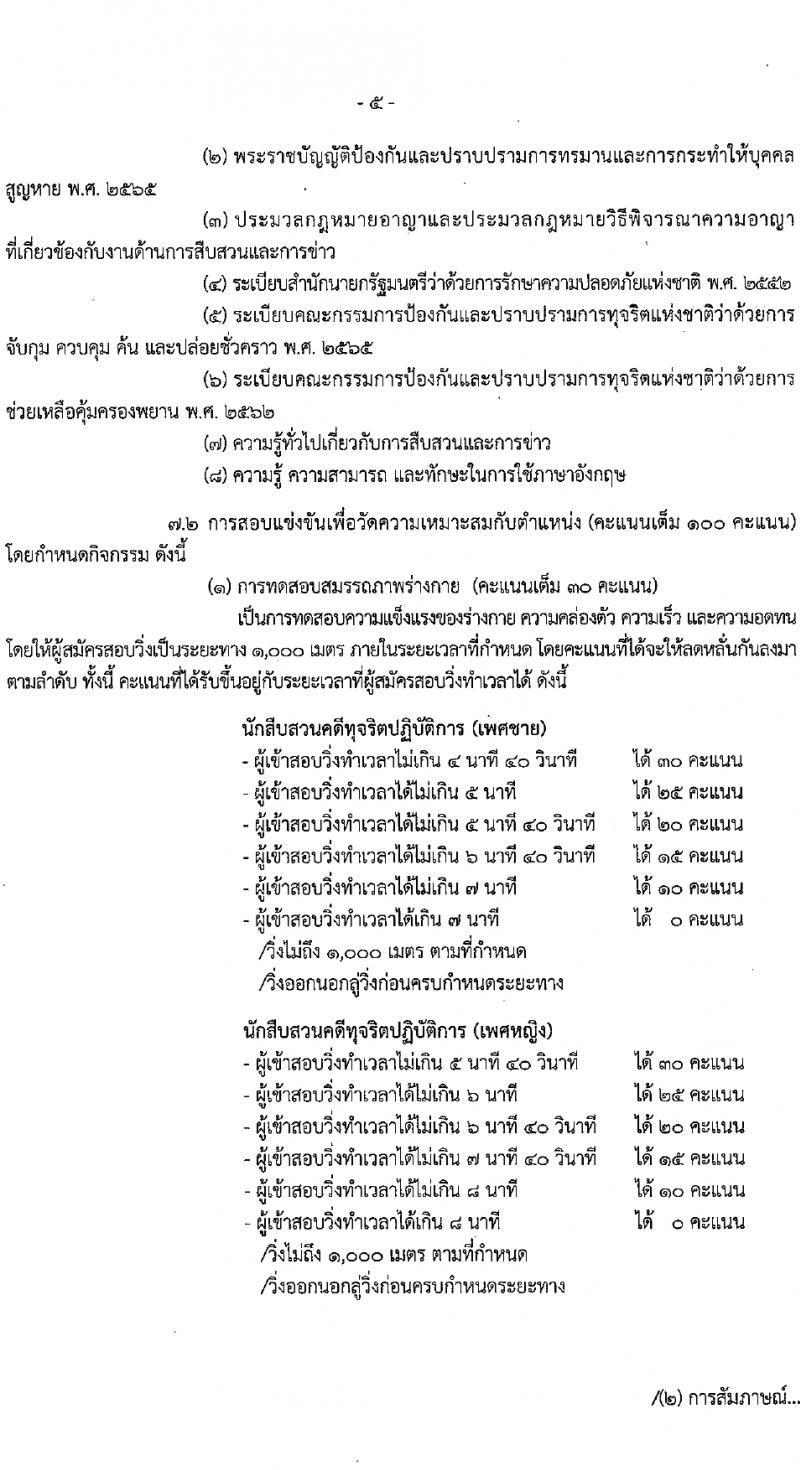 สำนักงานคณะกรรมการป้องกันและปราบปรามการทุจริตแห่งชาติ (ป.ป.ช.) รับสมัครสอบแข่งขันเพื่อบรรจุและแต่งตั้งบุคคลเข้ารับราชการ ตำแหน่งนักสืบสวนคดีทุจริตปฏิบัติการ 169 อัตรา (วุฒิ ป.ตรี) รับสมัครสอบทางอินเทอร์เน็ต ตั้งแต่วันที่ 14 ก.พ. - 6 มี.ค. 2567 หน้าที่ 6