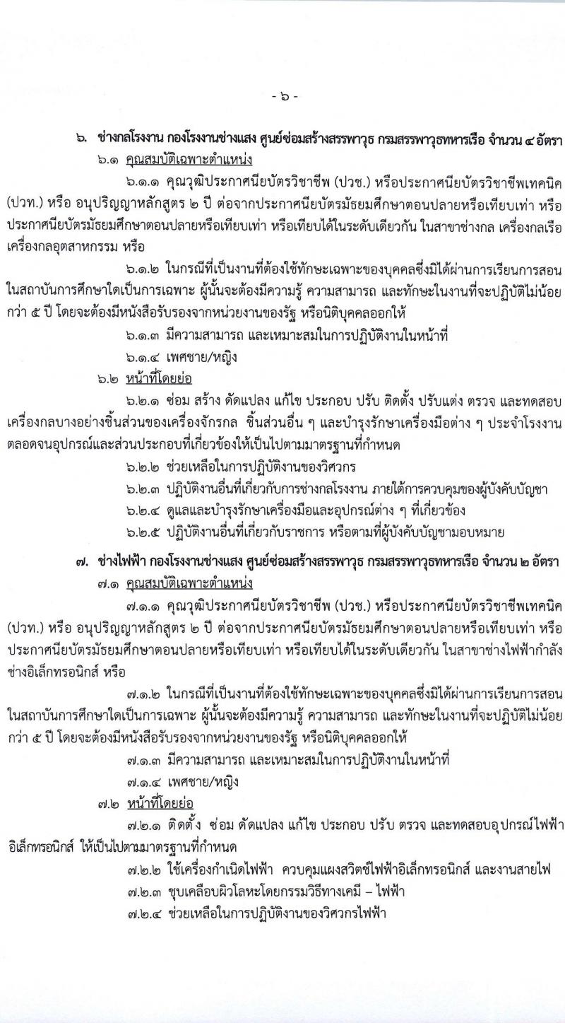 กรมสรรพาวุธทหารเรือ รับสมัครบุคคลเพื่อเลือกสรรเป็นพนักงานราชการ 39 อัตรา (วุฒิ ปวช. ปวส.) รับสมัครสอบด้วยตนเอง ตั้งแต่วันที่ 16 ก.พ. - 1 มี.ค. 2567 หน้าที่ 10