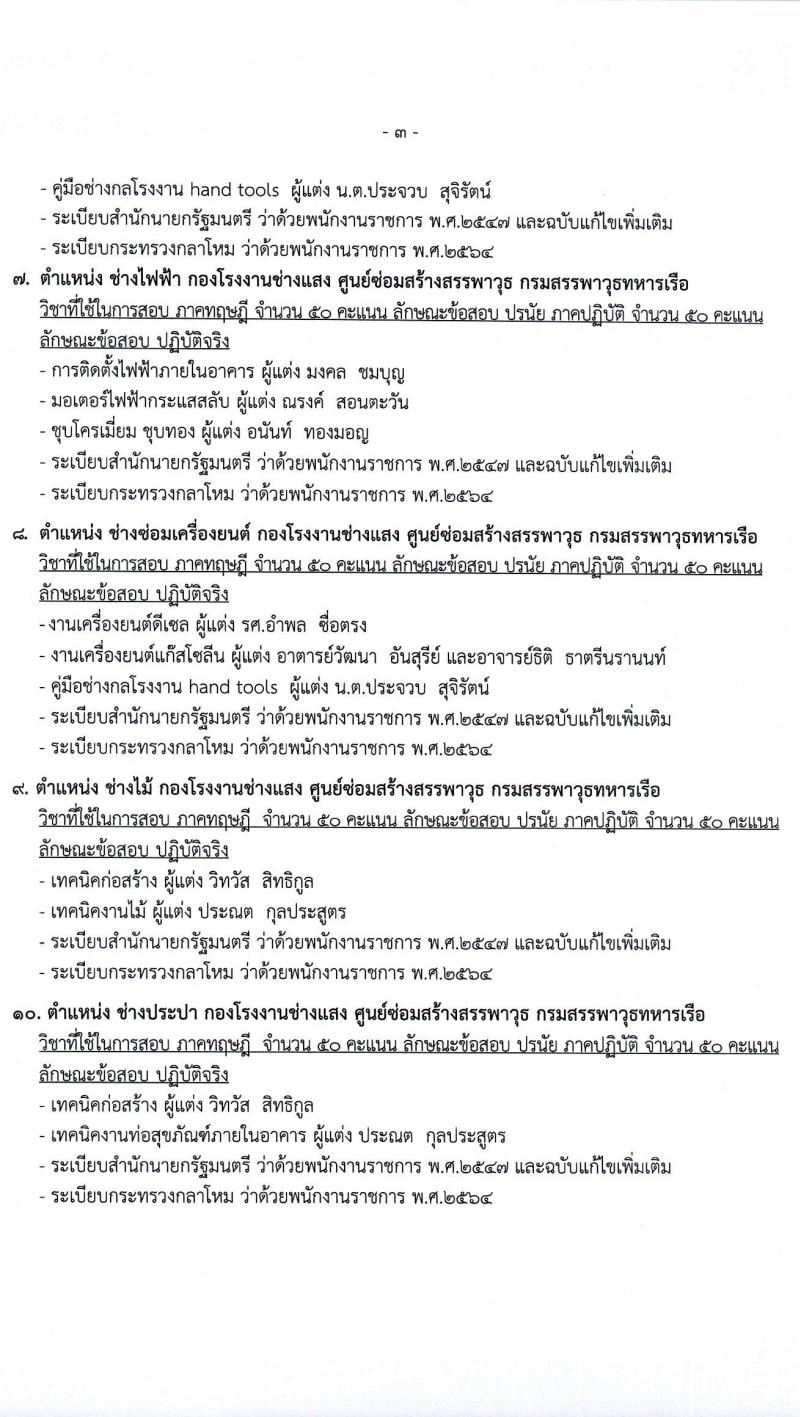 กรมสรรพาวุธทหารเรือ รับสมัครบุคคลเพื่อเลือกสรรเป็นพนักงานราชการ 39 อัตรา (วุฒิ ปวช. ปวส.) รับสมัครสอบด้วยตนเอง ตั้งแต่วันที่ 16 ก.พ. - 1 มี.ค. 2567 หน้าที่ 17
