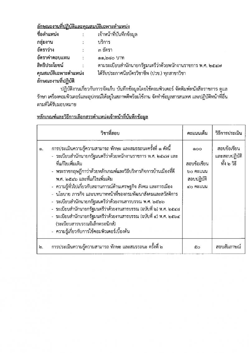 กรมพัฒนาสังคมและสวัสดิการ รับสมัครบุคคลเพื่อเลือกสรรเป็นพนักงานราชการ 15 ตำแหน่ง 75 อัตรา (วุฒิ ปวช. ปวส. ป.ตรี) รับสมัครสอบทางอินเทอร์เน็ต ตั้งแต่วันที่ 11-15 มี.ค. 2567 หน้าที่ 26
