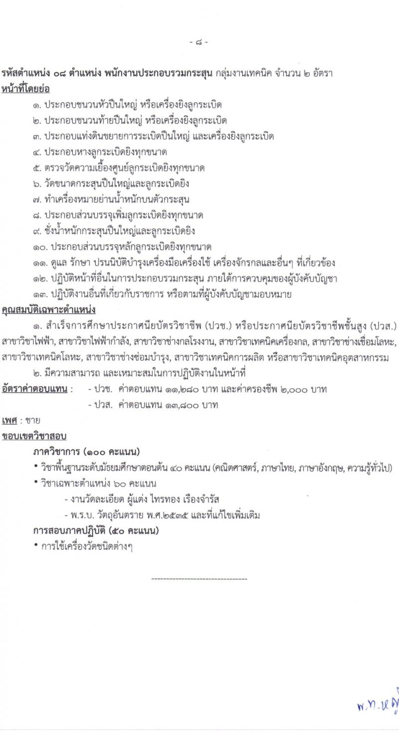 ศูนย์การอุตสาหกรรมป้องกันประเทศและพลังงานทหาร รับสมัครบุคคลเพื่อเลือกสรรเป็นพนักงานราชการ 11 ตำแหน่ง 30 อัตรา (วุฒิ ม.ต้น ม.ปลาย ปวช. ปวส.) รับสมัครสอบด้วยตนเอง ตั้งแต่วันที่ 18 มี.ค. - 5 เม.ย. 2567 หน้าที่ 14