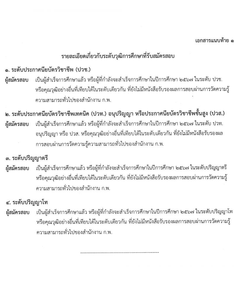 สำนักงานคณะกรรมการข้าราชการพลเรือน รับสมัครสอบแข่งขันเพื่อบรรจุและแต่งตั้งบุคคลเข้ารับราชการ 380,000 ที่นั่งสอบ (วุฒิ ปวช. ปวส.หรือเทียบเท่า ป.ตรี ป.โท) รับสมัครสอบทางอินเทอร์เน็ต ตั้งแต่วันที่ 19 มี.ค. - 9 เม.ย. 2567 หน้าที่ 10