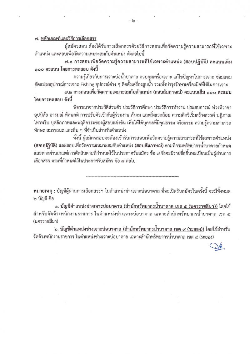 กรมทรัพยากรน้ำบาดาล รับสมัครบุคคลเพื่อเลือกสรรเป็นพนักงานราชการ 14 ตำแหน่ง ครั้งแรก 28 อัตรา (วุฒิ ม.ปลาย ปวช. ปวส. ป.ตรี) รับสมัครสอบทางอินเทอร์เน็ต ตั้งแต่วันที่ 16-30 มี.ค. 2567 หน้าที่ 24