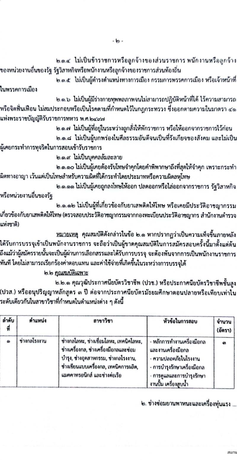 กรมช่างโยธาทหารเรือ รับสมัครบุคคลเพื่อเลือกสรรเป็นพนักงานราชการ 7 ตำแหน่ง 12 อัตรา (วุฒิ ปวช. ปวส.) รับสมัครสอบทางอินเทอร์เน็ต ตั้งแต่วันที่ 9-30 เม.ย. 2567 หน้าที่ 2