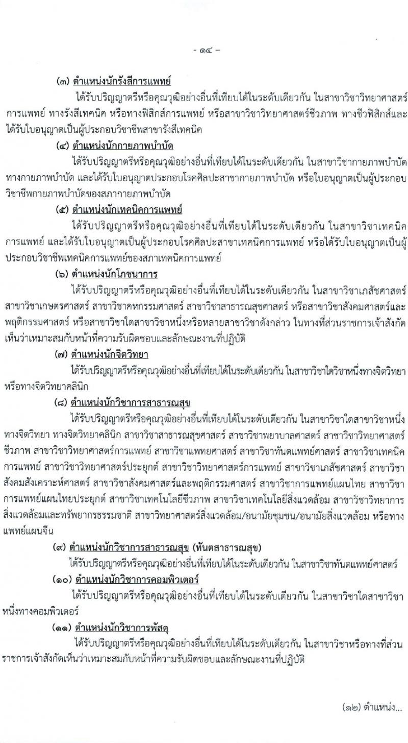 สำนักงานสาธารณสุขจังหวัดนครสวรรค์ รับสมัครบุคคลเพื่อเลือกสรรเป็นพนักงานกระทรวงสาธารณสุขทั่วไป 27 ตำแหน่ง 61 อัตรา (วุฒิ ม.ต้น ม.ปลาย ปวช. ปวส. ป.ตรี) รับสมัครสอบทางอินเทอร์เน็ต ตั้งแต่วันที่ 1-5 เม.ย. 2567 หน้าที่ 14