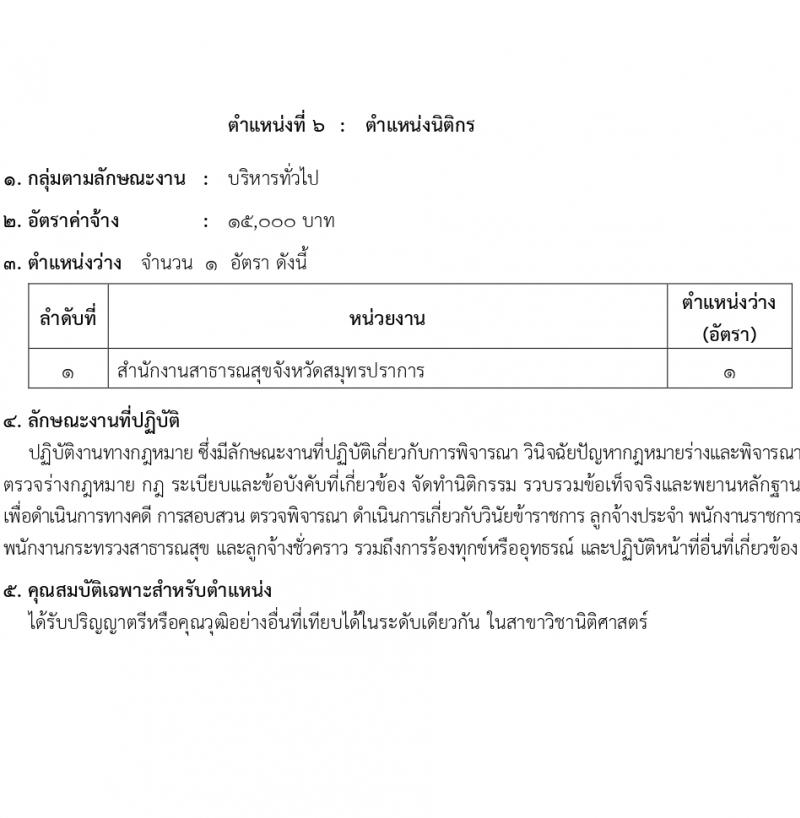 สำนักงานสาธารณสุขสมุทรปราการ รับสมัครบุคคลเพื่อเลือกสรรเป็นพนักงานกระทรวงสาธารณสุขทั่วไป 16 ตำแหน่ง 58 อัตรา (วุฒิ ม.ต้น ม.ปลาย ปวช. ปวส. ป.ตรี) รับสมัครสอบทางอินเทอร์เน็ต ตั้งแต่วันที่ 1-5 เม.ย. 2567 หน้าที่ 11