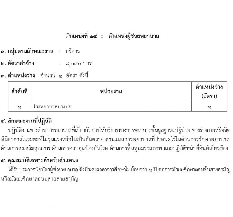 สำนักงานสาธารณสุขสมุทรปราการ รับสมัครบุคคลเพื่อเลือกสรรเป็นพนักงานกระทรวงสาธารณสุขทั่วไป 16 ตำแหน่ง 58 อัตรา (วุฒิ ม.ต้น ม.ปลาย ปวช. ปวส. ป.ตรี) รับสมัครสอบทางอินเทอร์เน็ต ตั้งแต่วันที่ 1-5 เม.ย. 2567 หน้าที่ 19