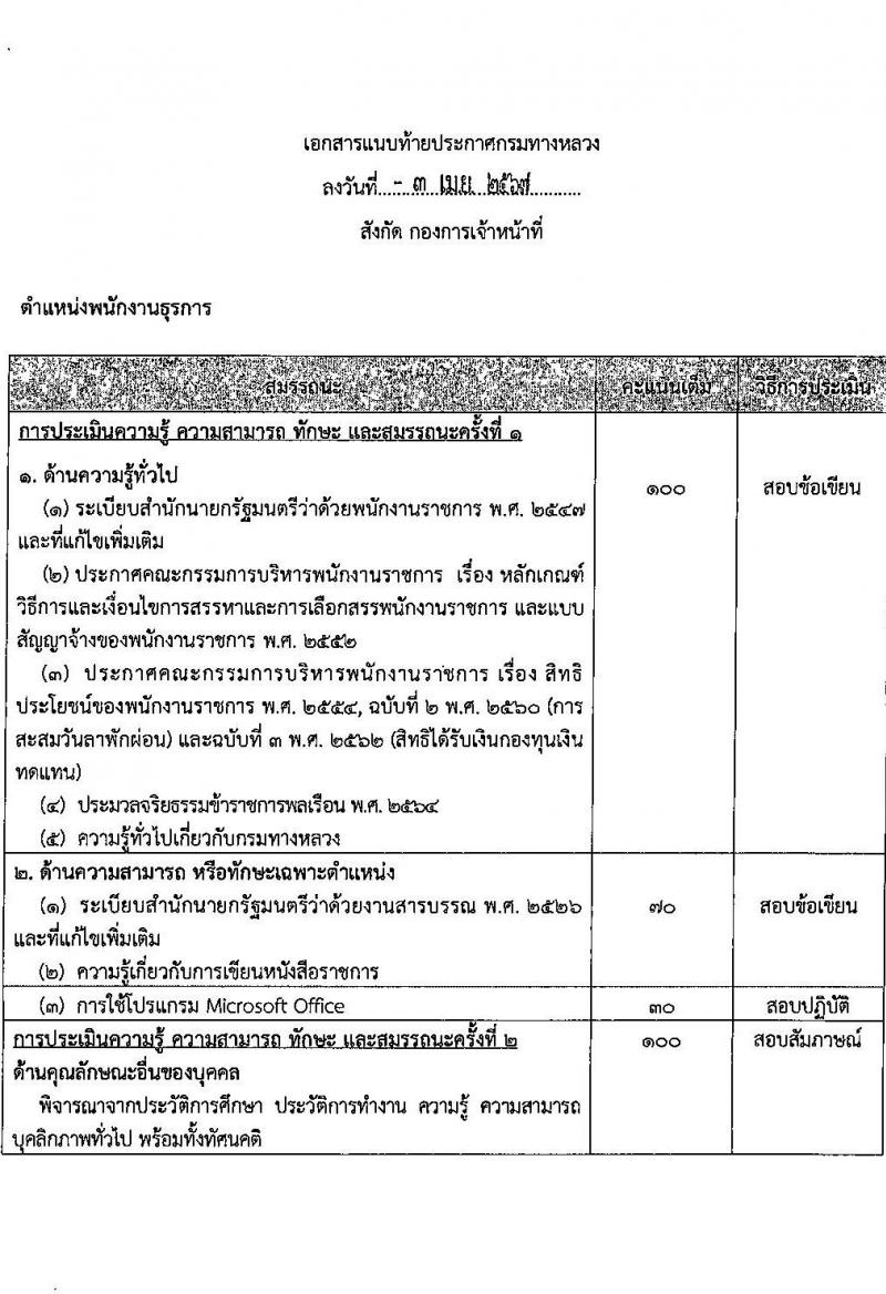 กรมทางหลวง รับสมัครบุคคลเพื่อเลือกสรรเป็นพนักงานราชการ 2 ตำแหน่ง 3 อัตรา (วุฒิ ปวช. ปวท. ปวส.) รับสมัครสอบด้วยตนเอง ตั้งแต่วันที่ 17-30 เม.ย. 2567 หน้าที่ 7