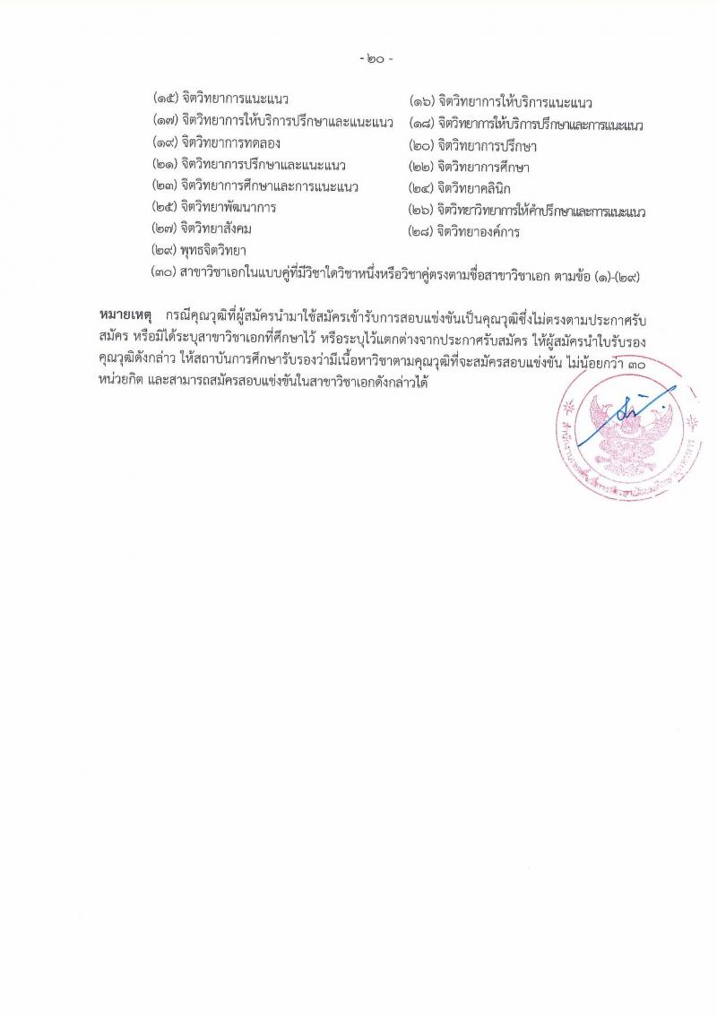 อ.ก.ค.ศ.เขตพื้นที่การศึกษามัธยมศึกษามุกดาหาร รับสมัครสอบแข่งขันเพื่อบรรจุและแต่งตั้งบุคคลเข้ารับราชการ ตำแหน่งครูผู้ช่วย 14 สาขาวิชา 32 อัตรา (วุฒิ ป.ตรี) รับสมัครสอบทางอินเทอร์เน็ต ตั้งแต่วันที่ 8-14 พ.ค. 2567 หน้าที่ 20