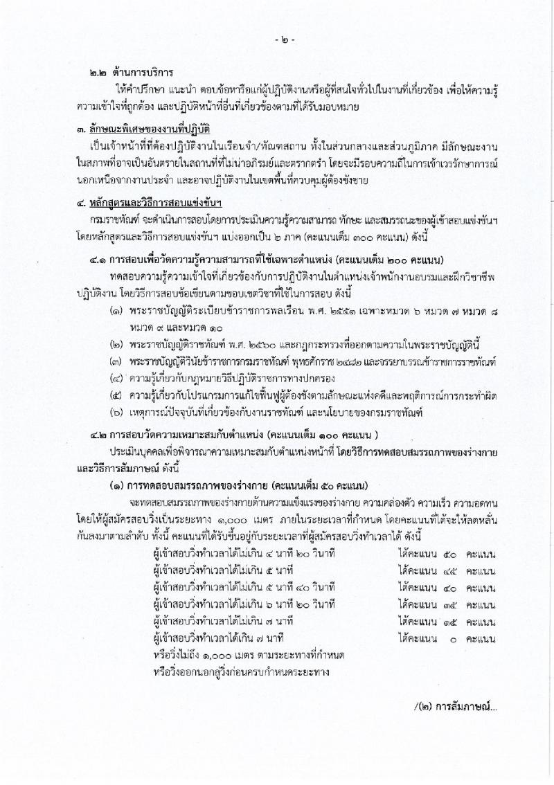 กรมราชทัณฑ์ รับสมัครสอบแข่งขันเพื่อบรรจุและแต่งตั้งบุคคลเข้ารับราชการ 4 ตำแหน่ง ครั้งแรก 102 อัตรา (วุฒิ ปวส.หรือเทียบเท่า ป.ตรี เปรียญธรรม 6 ประโยคขึ้นไป) รับสมัครสอบทางอินเทอร์เน็ต ตั้งแต่วันที่ 27 พ.ค. - 18 มิ.ย. 2567 หน้าที่ 8