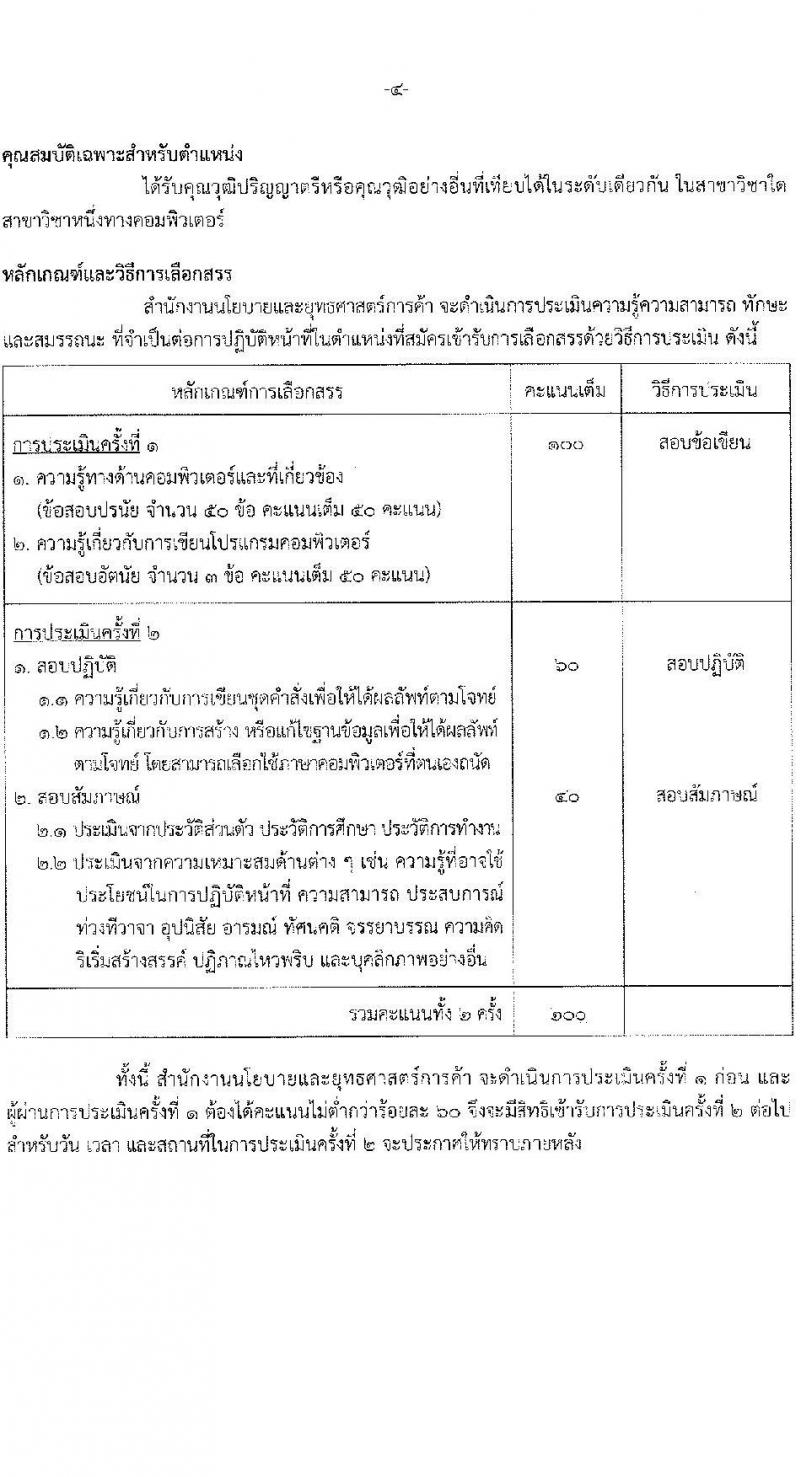 สำนักงานนโยบายและยุทธศาสตร์การค้า รับสมัครบุคคลเพื่อเลือกสรรเป็นพนักงานราชการ 4 ตำแหน่ง ครั้งแรก 14 อัตรา (วุฒิ ปวส.หรือเทียบเท่า ป.ตรี ป.โท) รับสมัครสอบทางอินเทอร์เน็ต ตั้งแต่วันที่ 10-16 มิ.ย. 2567 หน้าที่ 9