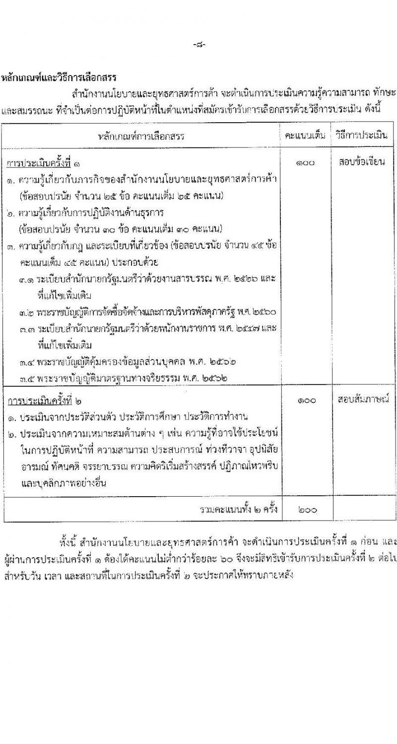 สำนักงานนโยบายและยุทธศาสตร์การค้า รับสมัครบุคคลเพื่อเลือกสรรเป็นพนักงานราชการ 4 ตำแหน่ง ครั้งแรก 14 อัตรา (วุฒิ ปวส.หรือเทียบเท่า ป.ตรี ป.โท) รับสมัครสอบทางอินเทอร์เน็ต ตั้งแต่วันที่ 10-16 มิ.ย. 2567 หน้าที่ 13