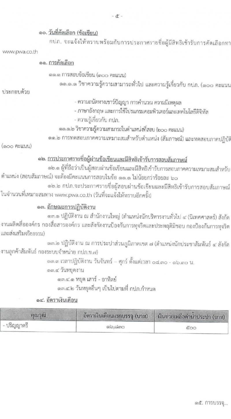 การประปาส่วนภูมิภาค รับสมัครบุคคลเพื่อบรรจุและแต่งตั้งเป็นพนักงาน 3 อัตรา (วุฒิ ป.ตรี) รับสมัครสอบทางอินเทอร์เน็ต ตั้งแต่วันที่ 10-19 มิ.ย. 2567 หน้าที่ 5