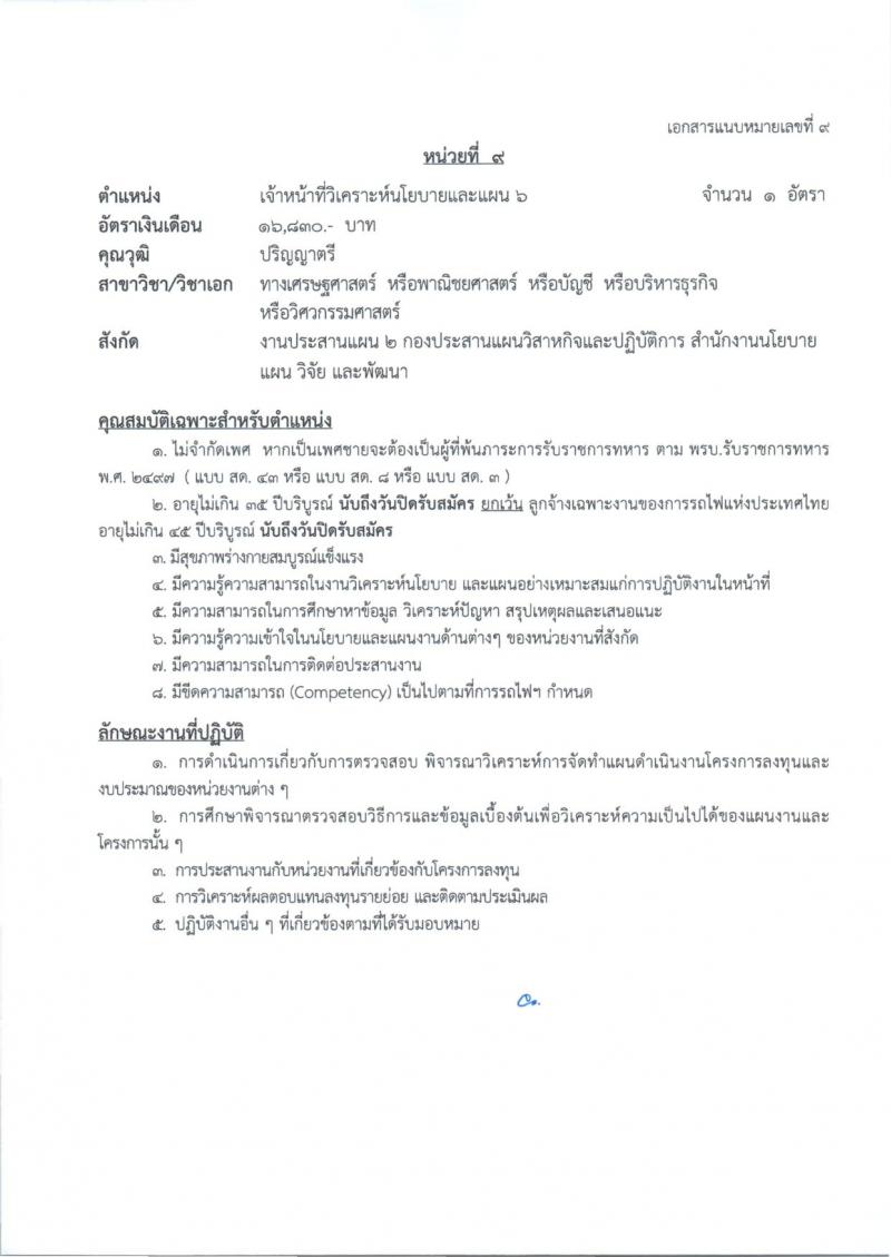 การรถไฟแห่งประเทศไทย รับสมัครสอบแข่งขันเพื่อบรรจุและแต่งตั้งบุคคลเข้ารับราชการ 27 อัตรา (วุฒิ ป.ตรี) รับสมัครสอบทางอินเทอร์เน็ต ตั้งแต่วันที่ 1-10 ก.ค. 2567 หน้าที่ 17