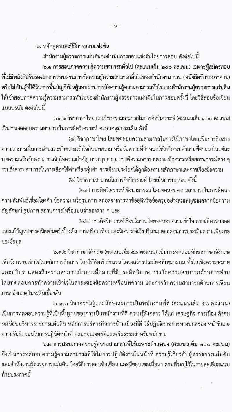 สำนักงานผู้ตรวจการแผ่นดิน รับสมัครบุคคลเพื่อบรรจุและแต่งตั้งเป็นพนักงานของสำนักงานผู้ตรวจการแผ่นดิน 2 ตำแหน่ง ครั้งแรก 21 อัตรา (วุฒิ ป.ตรี ป.โท) รับสมัครสอบทางอินเทอร์เน็ต ตั้งแต่วันที่ 17 ก.ค. - 8 ส.ค. 2567 หน้าที่ 6